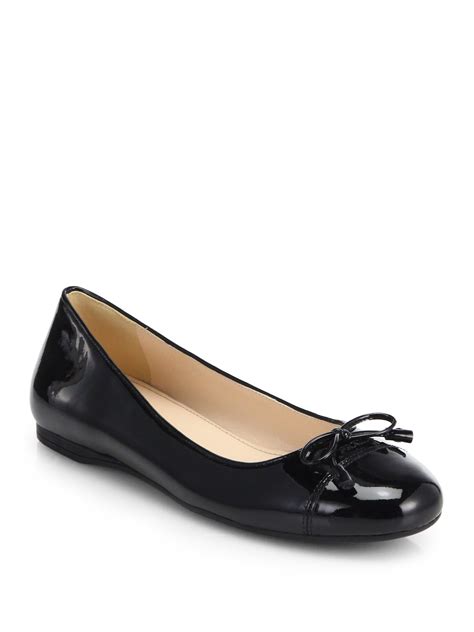 prada black leather ballet flat|Womens Prada black Patent Leather Ballet Flats.